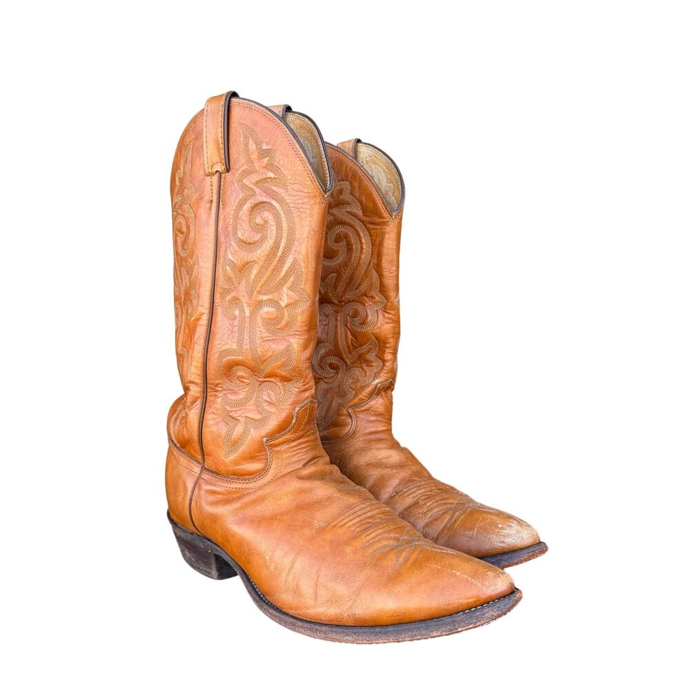 Vintage Justin Tan Leather Boots | Women’s Size 12 B | Made in USA